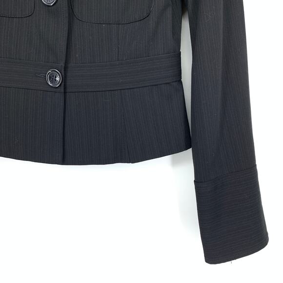 Kookai Pant Suit Set Womens Size 36 US S Black Pinstripe Wide Leg Pants + Jacket - Picture 5 of 13